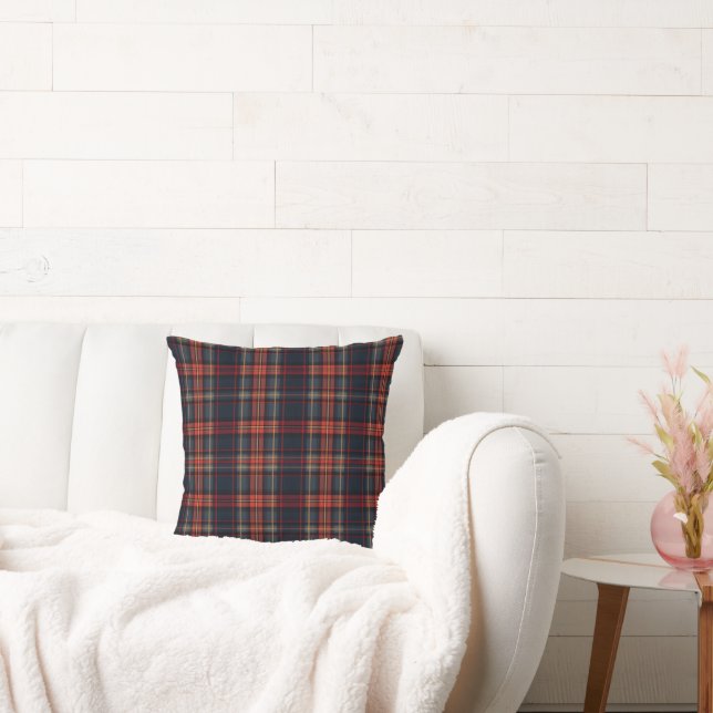 Classic Red Tartan Pattern Throw Pillow (Couch)