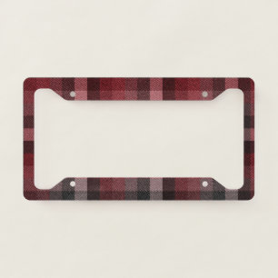 Classic red Tartan Plaid.  License Plate Frame