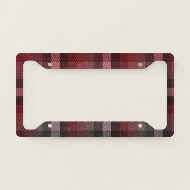Classic red Tartan Plaid.  License Plate Frame (Front)