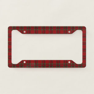 Classic Red Tartan Plaid License Plate Frame