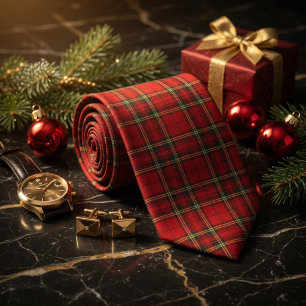 Classic Red Tartan Plaid Neck Tie