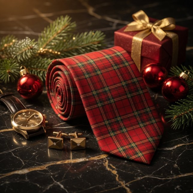 Classic Red Tartan Plaid Neck Tie (Creator Uploaded)