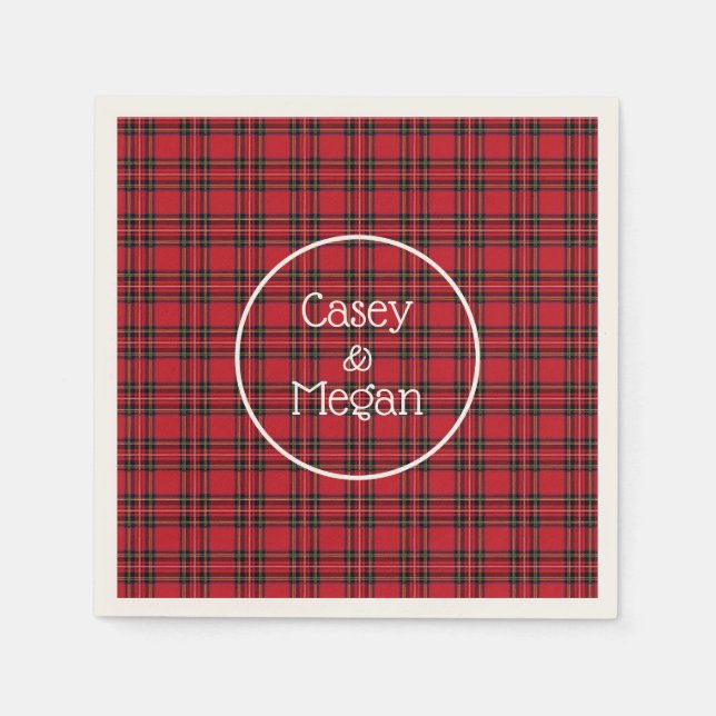 Classic Red Tartan Plaid Paper Napkin (Front)