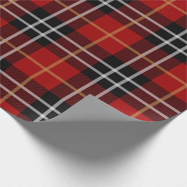 Classic Red Tartan Plaid Pattern Wrapping Paper  (Corner)