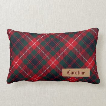Classic Red Tartan Royal Stewart Pattern Lumbar Pillow by UrHomeNeeds at Zazzle