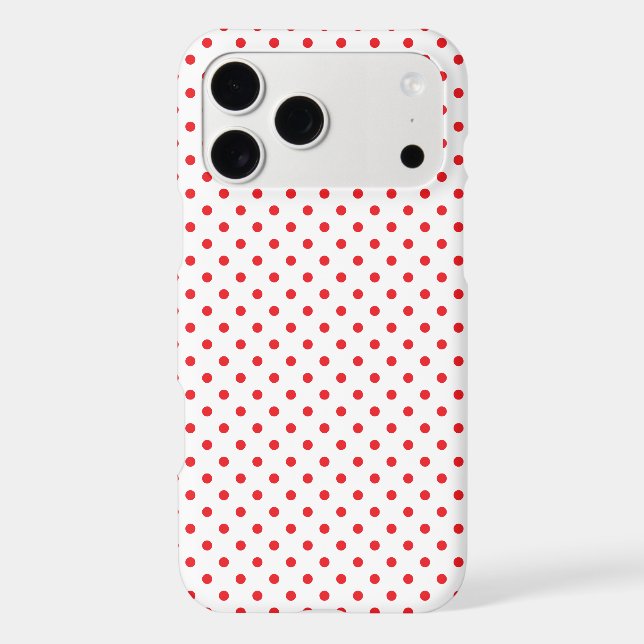Classic Red Tiny Polka Dot Pattern Case-Mate iPhone Case (Back)