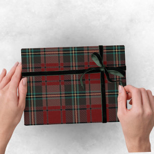 Classic Red Traditional Christmas - Plaid Stripe Wrapping Paper
