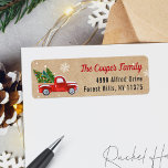 Classic Red Truck Christmas Tree Snowflakes Kraft Label<br><div class="desc">Classic Red Truck Christmas Tree Snowflakes Kraft Look Return Address Label. 
(1) For further customization,  please click the "customize further" link and use our design tool to modify this template. 
(2) If you need help or matching items,  please contact me.</div>