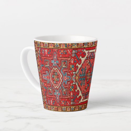 Classic Red Turkish Persian Oriental Rug  Latte Mug