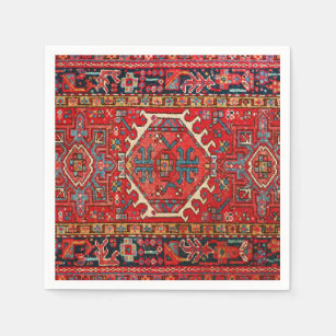Classic Red Turkish Persian Oriental Rug  Napkins