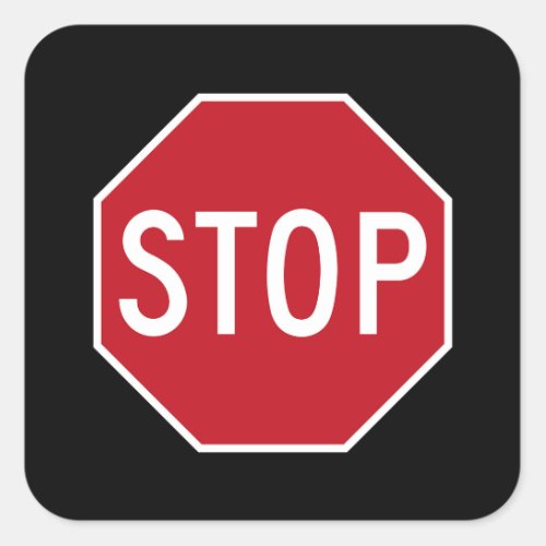 Classic Red USA Stop Sign Road Black Stickers