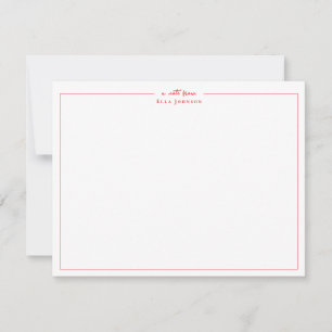 Classic Red & White a note from Thank You Card
