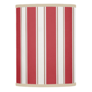 Classic Red, White and Mocha Mouse Stripes Lamp Shade