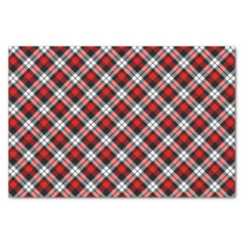 Classic Red White Black Plaid Check Pattern Tissue Paper