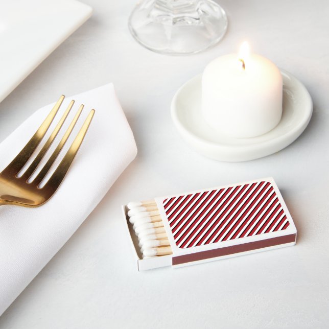 Classic Red White Black Stripe Matchboxes for Use (Insitu)