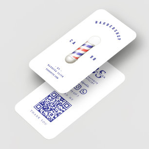 Classic Red White Blue Barbershop Barber Pole  Business Card