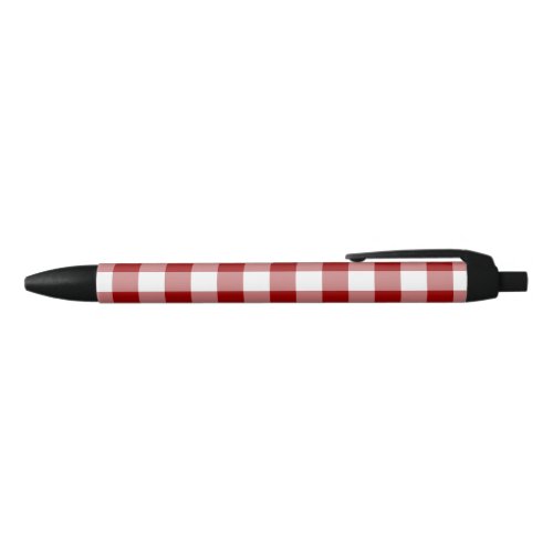 Classic Red White Buffalo Check Plaid Pattern Black Ink Pen