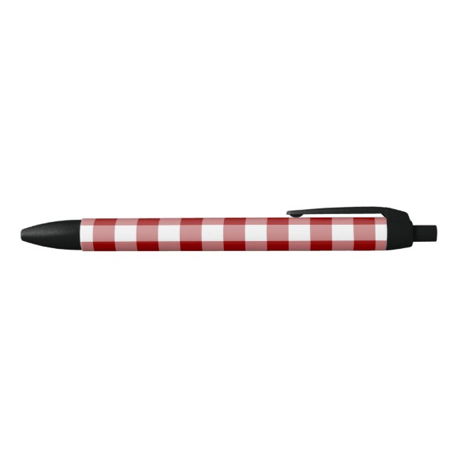 Classic Red White Buffalo Check Plaid Pattern Pen (Top)