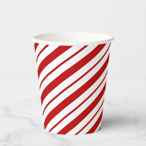 Classic Red  White Candy Cane Stripes Christmas Paper Cups