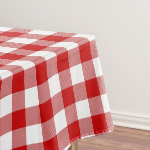 Classic Red  White Gingham Check  Tablecloth