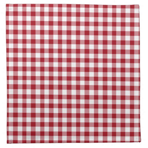 Classic Red  White Gingham Pattern Napkin
