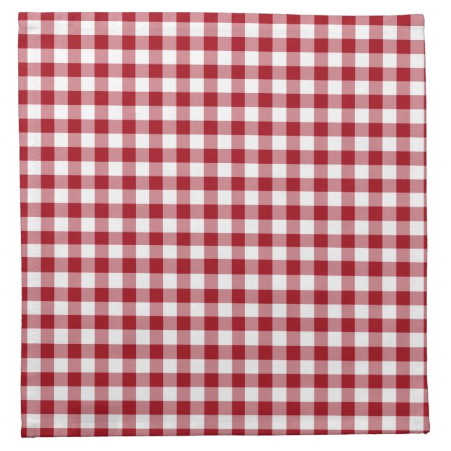 Classic Red & White Gingham Pattern Napkin (Front)