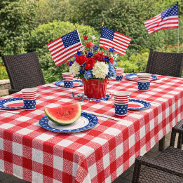 Classic Red & White Gingham Tablecloth