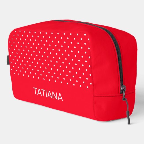 Classic Red & White Polka Dot Pattern Dopp Kit