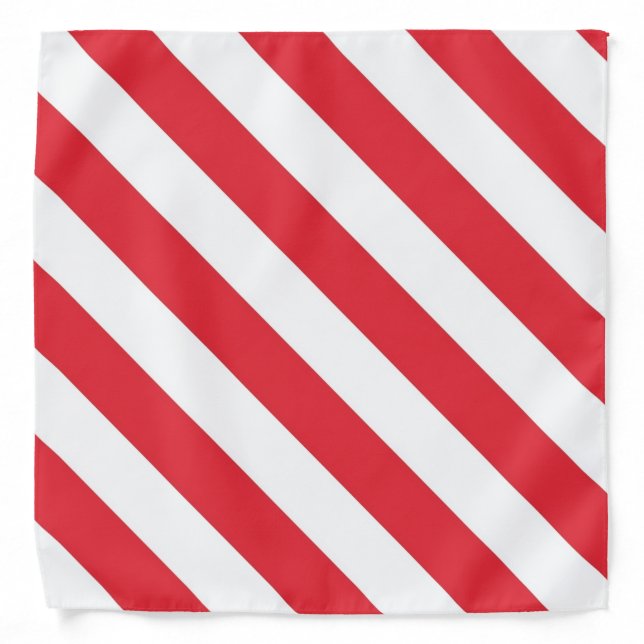 Classic Red & White Stripe Bandana (Front)
