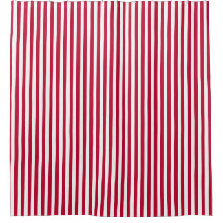 Classic Red White Stripe Pattern Shower Curtain