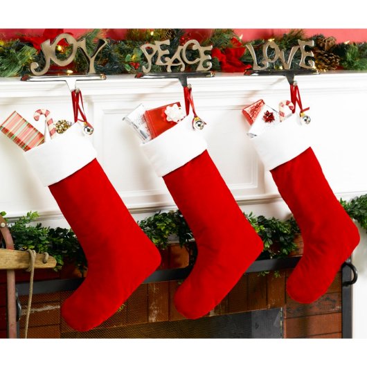 Classic Red & White Velvet Christmas Stocking (Back)