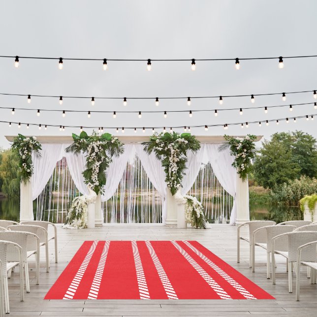 Classic Red with Stripes Rug (Insitu (Wedding 1))