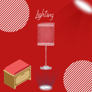 Classic Red with White Stripes  Lamp Shade