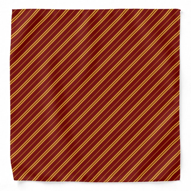 Classic Red Yellow School Stripes Pattern Bandana (Front)