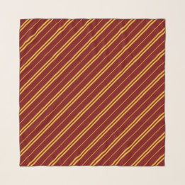 Classic Red Yellow School Stripes Pattern Scarf