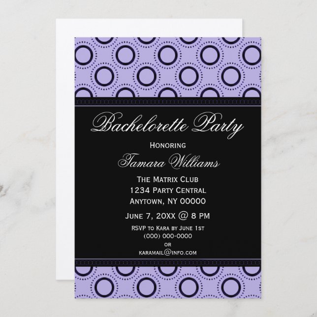 Classic Refinement Bachelorette Party Invitation (Front/Back)