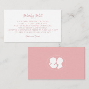 Classic Regency Pink Cameo Wishing Well Wedding Enclosure Card