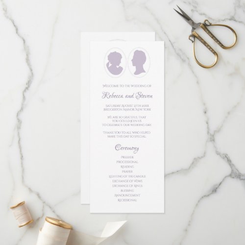 Classic Regency Purple Cameo Wedding Ceremony Program