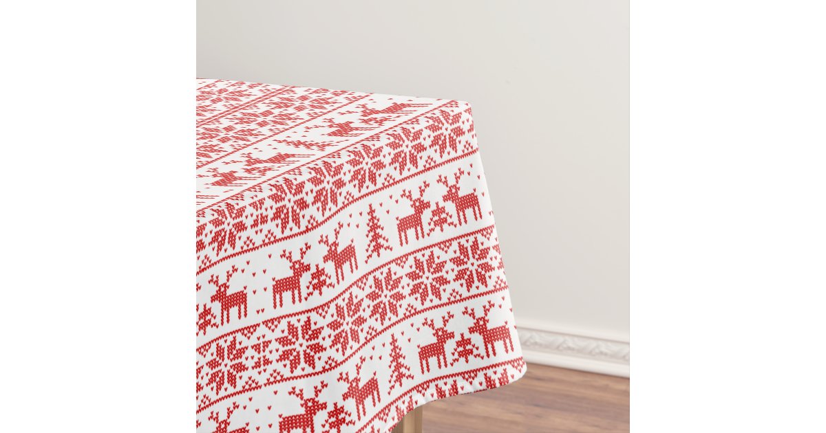 Classic reindeer Xmas. pattern Tablecloth