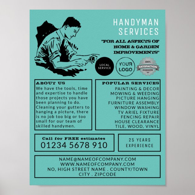 Classic Repairman, Handyman Advertising Poster (Front)