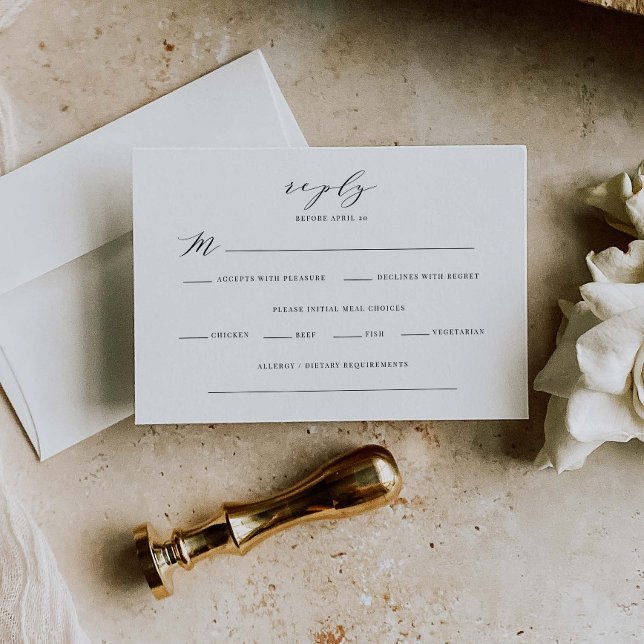 Classic Reply Enclosure Card Wedding Meal J102 (Creator Uploaded)