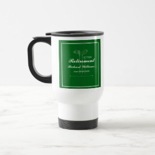 Classic Retirement Golf Clubs Theme Green White Travel Mug
