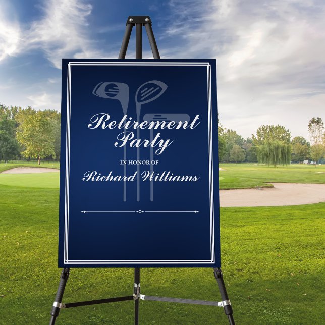 Classic Retirement Golf Theme Blue White Foam Board (Creator Uploaded)