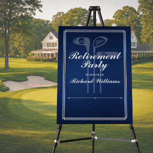 Classic Retirement Golf Theme Blue White Foam Board