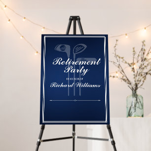 Classic Retirement Golf Theme Blue White Foam Board