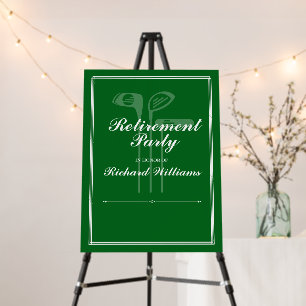 Classic Retirement Golf Theme Green White Foam Board