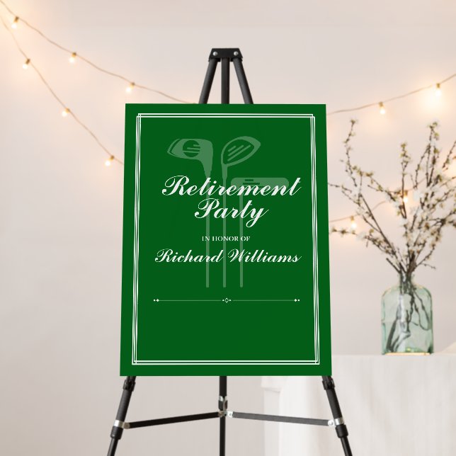 Classic Retirement Golf Theme Green White Foam Board (In Situ (Stand))