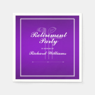 Classic Retirement Golf Theme Purple White Napkins