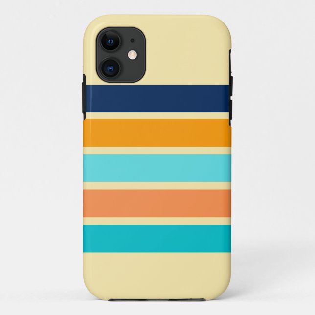 Classic Retro 70s Vintage Style Stripes Case-Mate iPhone Case (Back)