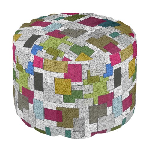 Classic Retro Art Deco Geometric Design Pattern Pouf